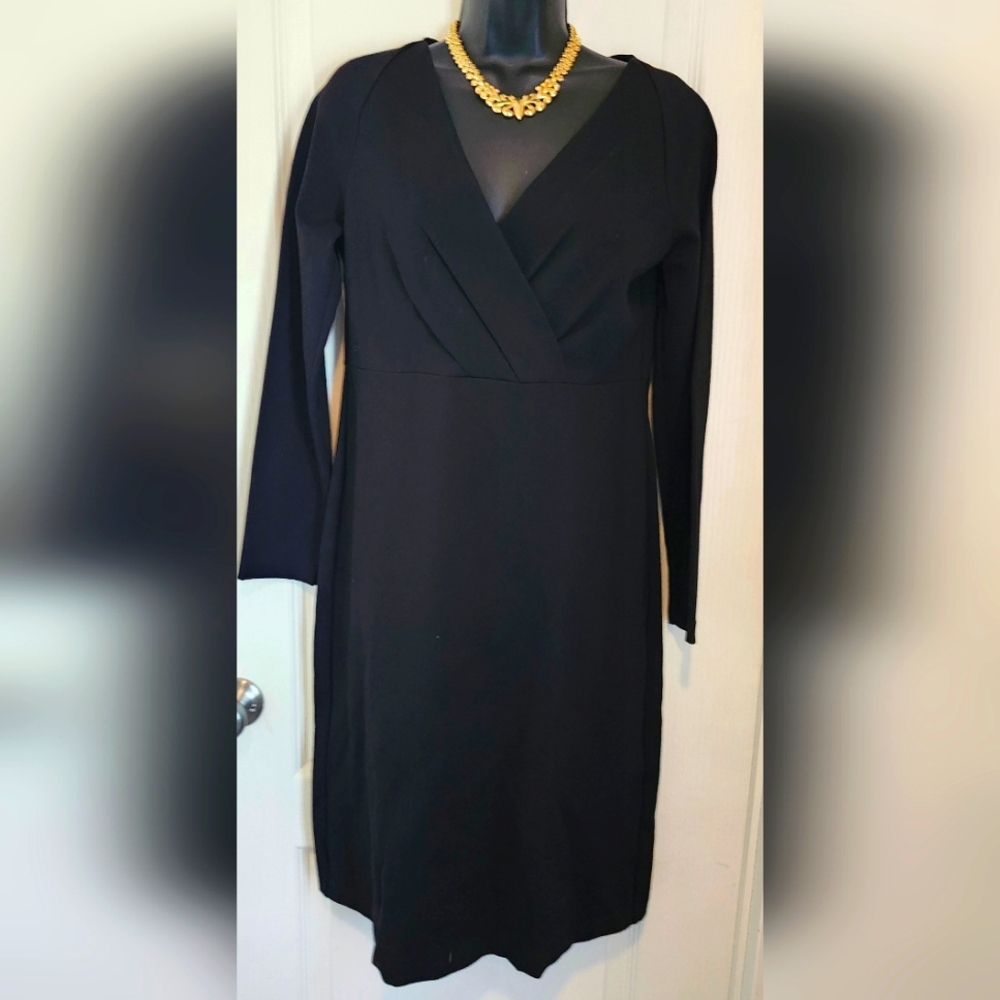 Talbots black long sleeves dress Size 8 NWT